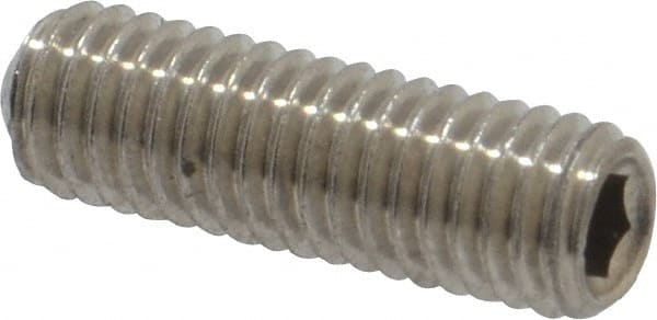 Value Collection - #10-32 UNF, 5/8" OAL, Cup Point Set Screw - Grade 18-8 Stainless Steel, 3/32" Key - Exact Tooling