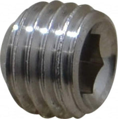 Value Collection - 5/16-24 UNF, 1/4" OAL, Cup Point Set Screw - Grade 18-8 Stainless Steel, 5/32" Key - Exact Tooling