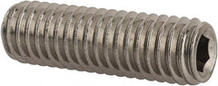 Value Collection - 3/8-16 UNC, 1-1/4" OAL, Cup Point Set Screw - Grade 18-8 Stainless Steel, 3/16" Key - Exact Tooling