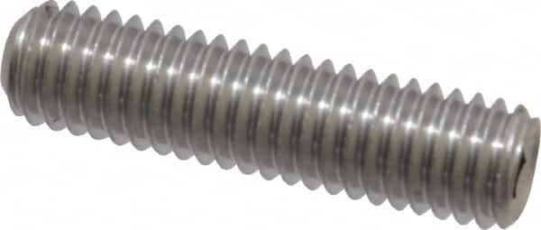 Value Collection - 3/8-16 UNC, 1-1/2" OAL, Cup Point Set Screw - Grade 18-8 Stainless Steel, 3/16" Key - Exact Tooling