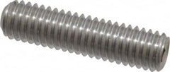 Value Collection - 3/8-16 UNC, 1-1/2" OAL, Cup Point Set Screw - Grade 18-8 Stainless Steel, 3/16" Key - Exact Tooling