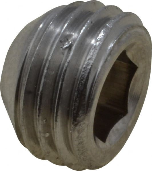 Value Collection - 3/8-24 UNF, 1/4" OAL, Cup Point Set Screw - Grade 18-8 Stainless Steel, 3/16" Key - Exact Tooling