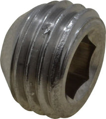 Value Collection - 3/8-24 UNF, 1/4" OAL, Cup Point Set Screw - Grade 18-8 Stainless Steel, 3/16" Key - Exact Tooling