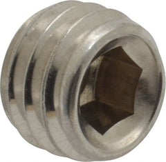 Value Collection - 1/2-13 UNC, 3/8" OAL, Cup Point Set Screw - Grade 18-8 Stainless Steel, 1/4" Key - Exact Tooling