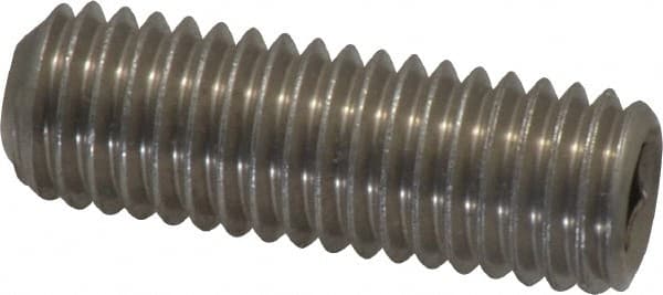 Value Collection - 1/2-13 UNC, 1-1/2" OAL, Cup Point Set Screw - Grade 18-8 Stainless Steel, 1/4" Key - Exact Tooling