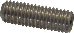 Value Collection - 1/2-13 UNC, 1-1/2" OAL, Cup Point Set Screw - Grade 18-8 Stainless Steel, 1/4" Key - Exact Tooling
