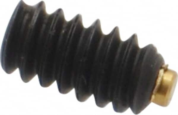 Made in USA - #6-32 UNC, 1/4" Length of Thread, Soft Tip Point Set Screw - Grade 8 Alloy Steel - Exact Tooling