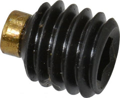 Made in USA - #10-32 UNF, 3/16" Length of Thread, Soft Tip Point Set Screw - Grade 8 Alloy Steel - Exact Tooling