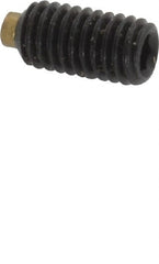 Made in USA - #10-32 UNF, 3/8" Length of Thread, Soft Tip Point Set Screw - Grade 8 Alloy Steel - Exact Tooling