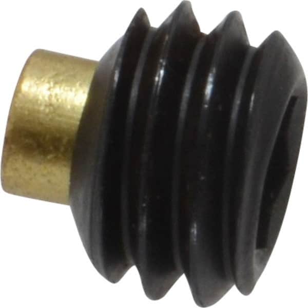 Made in USA - 3/8-16 UNC, 1/4" Length of Thread, Soft Tip Point Set Screw - Grade 8 Alloy Steel - Exact Tooling