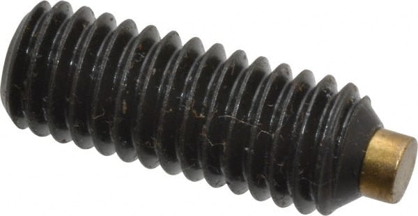 Made in USA - 3/8-16 UNC, 1" Length of Thread, Soft Tip Point Set Screw - Grade 8 Alloy Steel - Exact Tooling