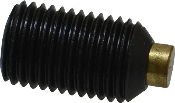 Made in USA - 3/8-24 UNF, 5/8" Length of Thread, Soft Tip Point Set Screw - Grade 8 Alloy Steel - Exact Tooling