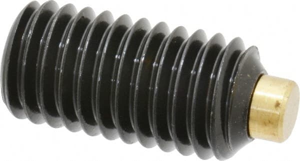 Made in USA - 1/2-13 UNC, 1" Length of Thread, Soft Tip Point Set Screw - Grade 8 Alloy Steel - Exact Tooling