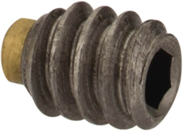 Made in USA - #4-40 UNC, 1/8" Length of Thread, Soft Tip Point Set Screw - Grade 18-8 Stainless Steel - Exact Tooling