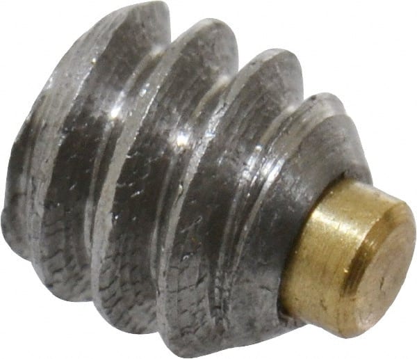 Made in USA - #6-32 UNC, 1/8" Length of Thread, Soft Tip Point Set Screw - Grade 18-8 Stainless Steel - Exact Tooling