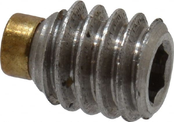 Made in USA - #8-32 UNC, 3/16" Length of Thread, Soft Tip Point Set Screw - Grade 18-8 Stainless Steel - Exact Tooling