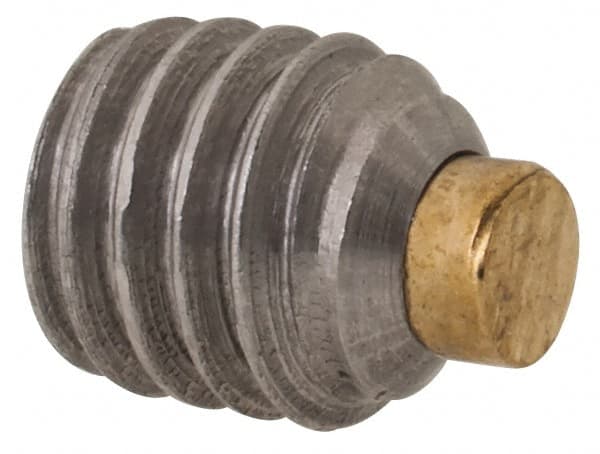 Made in USA - #10-32 UNF, 3/16" Length of Thread, Soft Tip Point Set Screw - Grade 18-8 Stainless Steel - Exact Tooling