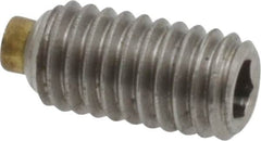 Made in USA - #10-32 UNF, 3/8" Length of Thread, Soft Tip Point Set Screw - Grade 18-8 Stainless Steel - Exact Tooling