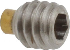 Made in USA - 1/4-20 UNC, 1/4" Length of Thread, Soft Tip Point Set Screw - Grade 18-8 Stainless Steel - Exact Tooling