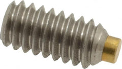 Made in USA - 1/4-20 UNC, 1/2" Length of Thread, Soft Tip Point Set Screw - Grade 18-8 Stainless Steel - Exact Tooling