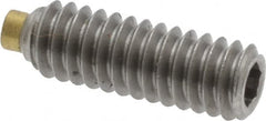Made in USA - 1/4-20 UNC, 3/4" Length of Thread, Soft Tip Point Set Screw - Grade 18-8 Stainless Steel - Exact Tooling