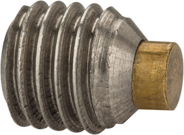 Made in USA - 1/4-28 UNF, 1/4" Length of Thread, Soft Tip Point Set Screw - Grade 18-8 Stainless Steel - Exact Tooling