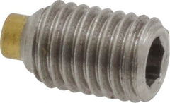 Made in USA - 1/4-28 UNF, 3/8" Length of Thread, Soft Tip Point Set Screw - Grade 18-8 Stainless Steel - Exact Tooling