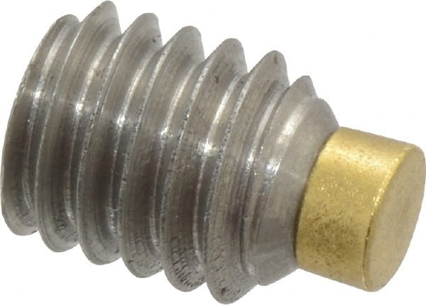 Made in USA - 5/16-18 UNC, 3/8" Length of Thread, Soft Tip Point Set Screw - Grade 18-8 Stainless Steel - Exact Tooling