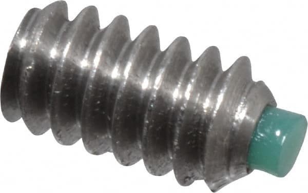 Made in USA - #6-32 UNC, 1/4" Length of Thread, Soft Tip Point Set Screw - Grade 18-8 Stainless Steel - Exact Tooling