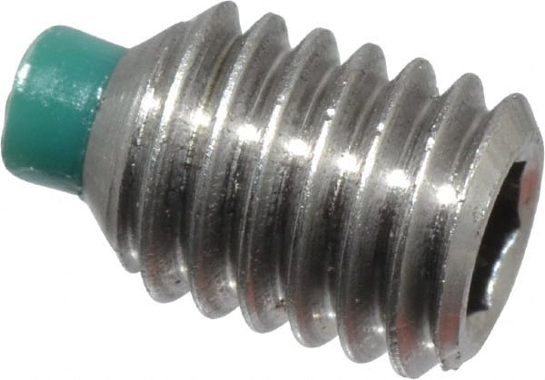 Made in USA - #10-32 UNF, 1/4" Length of Thread, Soft Tip Point Set Screw - Grade 18-8 Stainless Steel - Exact Tooling