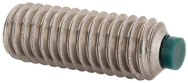 Made in USA - 3/8-16 UNC, 1" Length of Thread, Soft Tip Point Set Screw - Grade 18-8 Stainless Steel - Exact Tooling