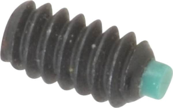 Made in USA - #6-32 UNC, 1/4" Length of Thread, Soft Tip Point Set Screw - Grade 8 Alloy Steel - Exact Tooling