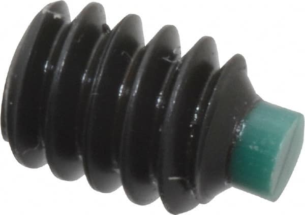 Made in USA - #10-24 UNC, 1/4" Length of Thread, Soft Tip Point Set Screw - Grade 8 Alloy Steel - Exact Tooling