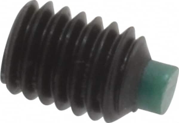 Made in USA - #10-32 UNF, 1/4" Length of Thread, Soft Tip Point Set Screw - Grade 8 Alloy Steel - Exact Tooling