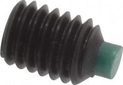 Made in USA - #10-32 UNF, 1/4" Length of Thread, Soft Tip Point Set Screw - Grade 8 Alloy Steel - Exact Tooling