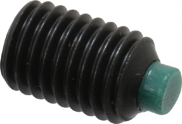 Made in USA - 1/4-28 UNF, 3/8" Length of Thread, Soft Tip Point Set Screw - Grade 8 Alloy Steel - Exact Tooling