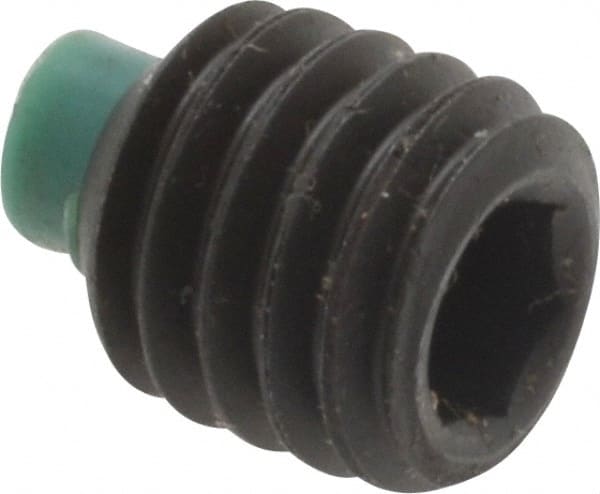 Made in USA - 3/8-16 UNC, 3/8" Length of Thread, Soft Tip Point Set Screw - Grade 8 Alloy Steel - Exact Tooling