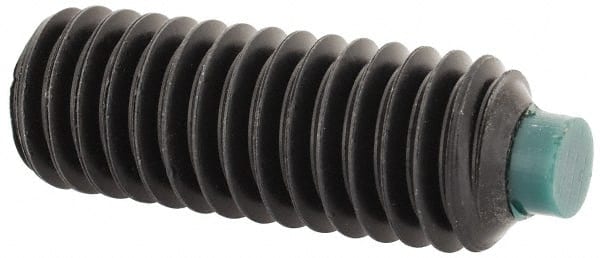 Made in USA - 3/8-16 UNC, 1" Length of Thread, Soft Tip Point Set Screw - Grade 8 Alloy Steel - Exact Tooling