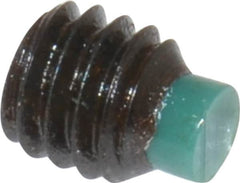 Made in USA - M4, 4mm Length of Thread, Soft Tip Point Set Screw - Grade 8 Alloy Steel - Exact Tooling
