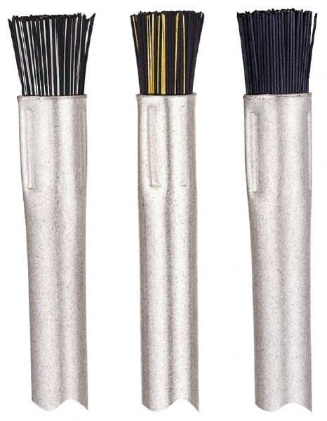 Gordon Brush - Parts Washer Flow-Through Brush - 1/2" Long, Brass/Nylon Bristles - Exact Tooling