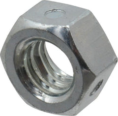 Value Collection - 5/16-18 UNC Grade 2 Two Way Lock Nut with Distorted Thread - 1/2" Width Across Flats, 17/64" High, Zinc-Plated Finish - Exact Tooling