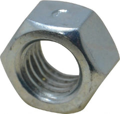 Value Collection - 1/2-13 UNC Grade 2 Two Way Lock Nut with Distorted Thread - 3/4" Width Across Flats, 7/16" High, Zinc-Plated Finish - Exact Tooling