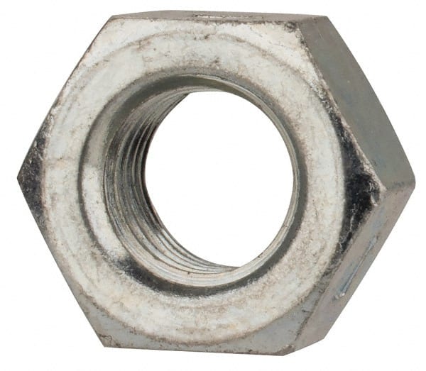 Value Collection - 5/16-24 UNF Grade 2 Two Way Lock Nut with Distorted Thread - 1/2" Width Across Flats, 17/64" High, Zinc-Plated Finish - Exact Tooling