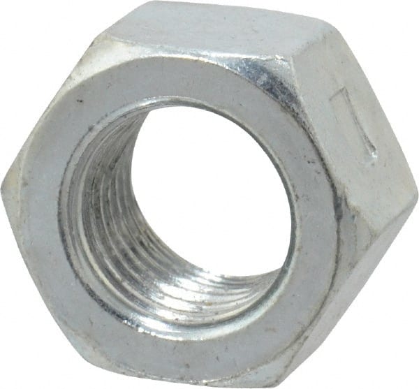 Value Collection - 3/8-24 UNF Grade 2 Two Way Lock Nut with Distorted Thread - 9/16" Width Across Flats, 21/64" High, Zinc-Plated Finish - Exact Tooling