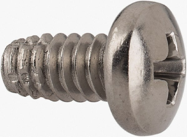 Value Collection - #10-24 UNC Thread, 3/8" Length Under Head, #2 Phillips Drive Stainless Steel Thread Cutting Screw - Pan Head, Grade 410, Point Type F - Exact Tooling