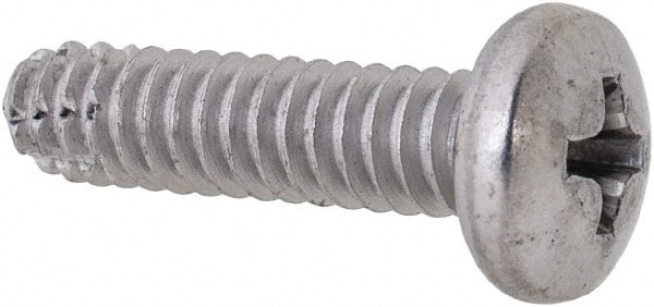 Value Collection - #10-24 UNC Thread, 3/4" Length Under Head, #2 Phillips Drive Stainless Steel Thread Cutting Screw - Pan Head, Grade 410, Point Type F - Exact Tooling