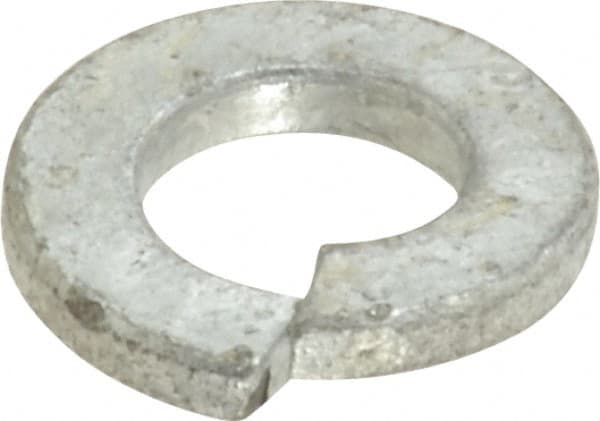 Value Collection - 1/4", 0.255" ID, 0.062" Thick Split Lock Washer - Steel, Hot Dipped Galvanized Finish, 0.255" Min ID, 0.26" Max ID, 0.487" Min OD, 0.489" Max OD - Exact Tooling