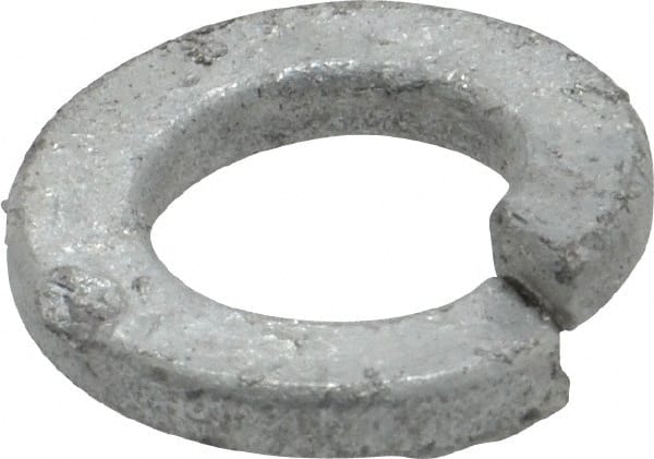Value Collection - 3/8", 0.382" ID, 0.094" Thick Split Lock Washer - Steel, Hot Dipped Galvanized Finish, 0.382" Min ID, 0.385" Max ID, 0.68" Min OD, 0.683" Max OD - Exact Tooling