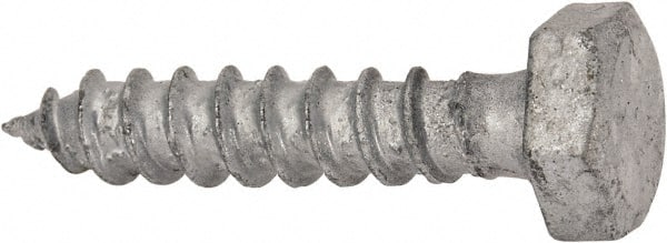 Value Collection - 1/4" Screw, 1-1/4" Length Under Head, Steel, Hex Head Lag Screw - Hot Dipped Galvanized, AISI 1006, ASME B18.2.1 Fastner, Grade 1006-1022 - Exact Tooling
