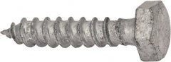 Value Collection - 1/4" Screw, 1-1/4" Length Under Head, Steel, Hex Head Lag Screw - Hot Dipped Galvanized, AISI 1006, ASME B18.2.1 Fastner, Grade 1006-1022 - Exact Tooling